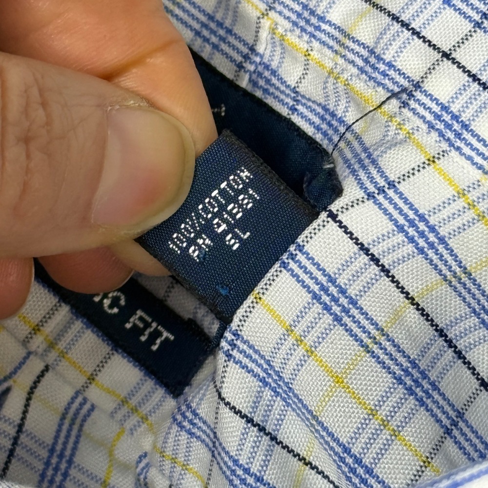 Ralph Lauren Mens Plaid Button Down Shirt Blue Yellow Classic‎ Fit 17 32/33 - Picture 6 of 10